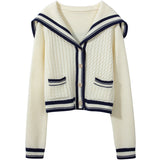 Women Knitted Cardigan Preppy Style Japanese Sweater