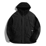 Unisex Coat Stitching Lamb Wool Warm and Loose Cotton-Padded Coat