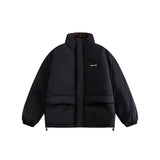 Unisex Coat Loose Winter Cotton Dress Stand Collar