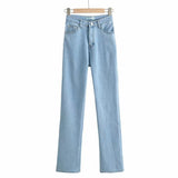 Women Jeans Retro Slimming Horn