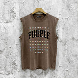 Purple Brand Distressed Tank T Shirts Sleeveless T-shirt Vest