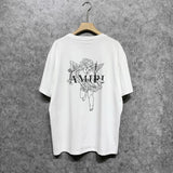 Amiri T Shirt Printed Casual Hip Hop round Neck Short Sleeve T-shirt