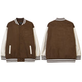 Women Jackets Vintage Foam Baseball Uniform Jacket Loose All-Matching