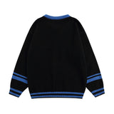Women Sweater Vintage Loose Zip Cardigan