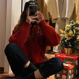 Women Knitted Cardigan Loose Knitted Cardigan Sweater