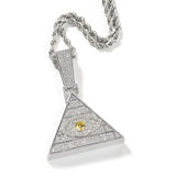 Jewelry Pyramid Eye Pendant Personality Necklace with Diamonds Royalty Dog Tags Spectrum