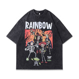 Men T-Shirt Retro Cartoon Print Casual Distressed