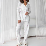 Women Co-Ords Printed Long Sleeve Cardigan High Waist Winter Fashion