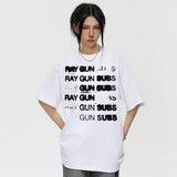 Vintage T-shirts Phantom Letter Print Short Sleeve T-Shirt Loose Crew Neck