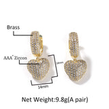 Earrings Hip Hop Zircon Love Shaped Earrings St. Valentine's Royalty