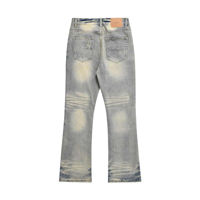 Men Jeans Old Scratch Indentation Personality