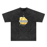 Purple Brand Distressed T Shirts Short Sleeve