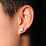 Earrings Square 925 Silver Zircon Earrings Spectrum