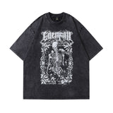 Men's T-Shirt Printed Distressed Short-Sleeved T-shirt for Men and Women