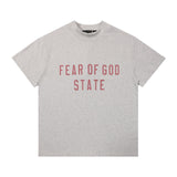 Fog Essentials T Shirts Spring/Summer FOG Double Line Letter Print Crew Neck Short Sleeves