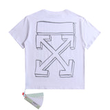 Ow T Shirts Sketch Line Three-Dimensional Arrow Print Men