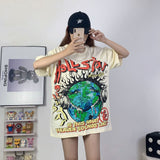 HS T Shirt Earth Print Casual Loose