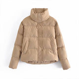 Women Cotton Coat Graceful Stand Collar Lazy Coat