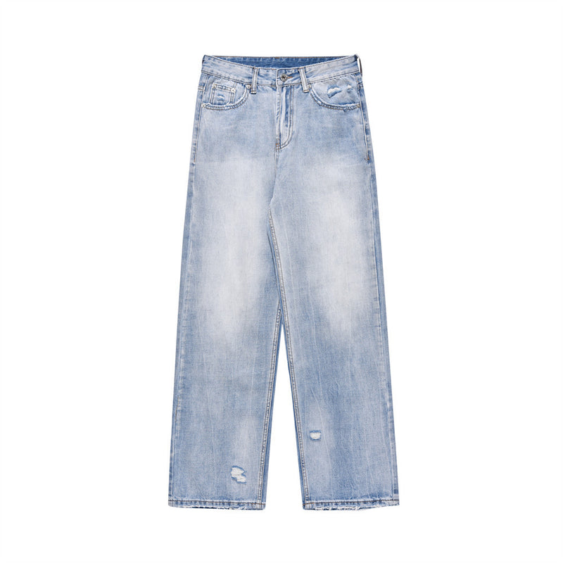 Men Jeans Ripped Special Bright White Worn Loose