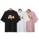 Palm Angle T Shirts Teddy Bear Printed Loose Couple