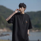 Men T Shirt Summer Simplicity Heavy Retro Loose Student