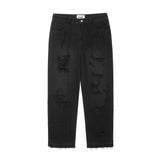 Men Jeans Ripped Hip Hop Scratch Frayed Edges