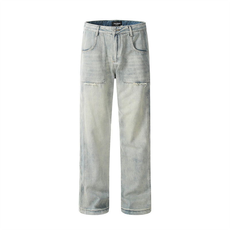Men Jeans Simple Loose Casual