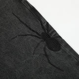 Men Jeans Spider Pattern Loose Make Old Ripped All-Match