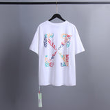 Ow T Shirts Oil Painting Arrow Print Men and Women