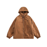 Unisex Coat Loose Winter Shell Jacket Hooded