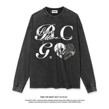 Unisex Long Sleeve Shirt T-Shirt Cotton Crew Neck