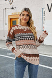 Women Pullover Sweater Diamond Patterns Knitwear