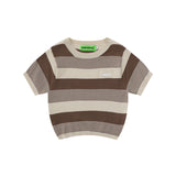 Men T-Shirt Retro Rainbow Stripes Slim Fit All-Match Women
