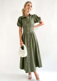 Women Dress Summer Temperament Waist-Controlled Dress