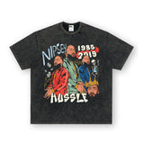 Vintage T-shirts Short Sleeve T-Shirts Washed and Old Prints
