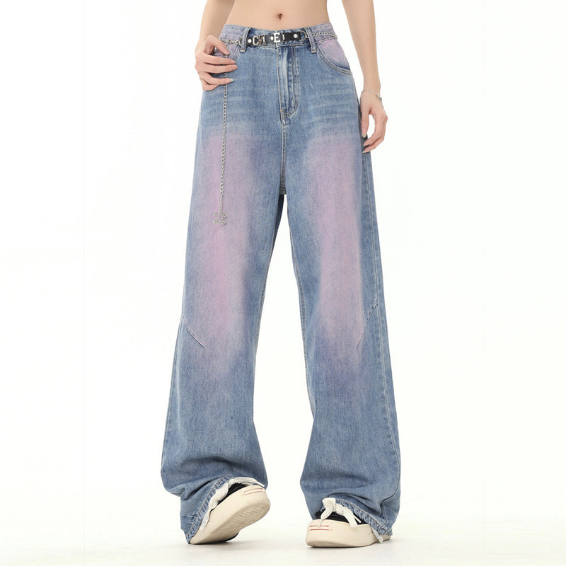 Men Jeans Inkjet Chain Accessories Loose