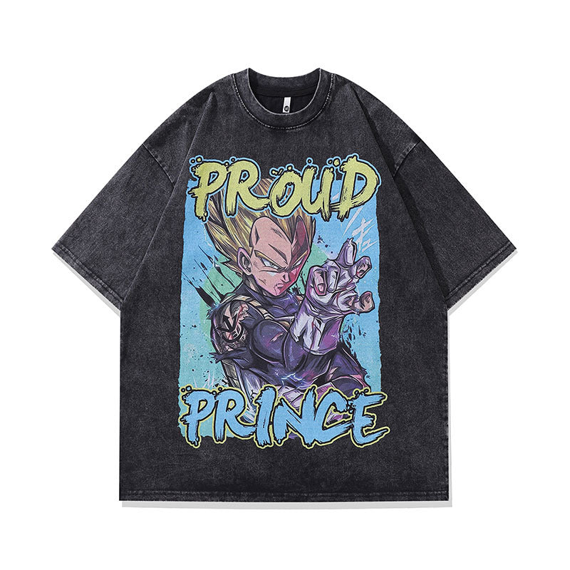 Men T-Shirt Retro Cartoon Character Distressed