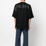 Palm Angle T Shirts Black Foam Logo Half Sleeve