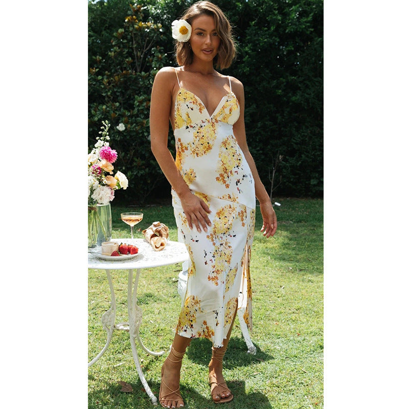 Women Dress Sleeveless Split Dress