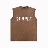Purple Brand Distressed Tank T Shirts Distressed Sleeveless T-shirt Vest