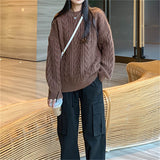 Women Pullover Sweater Vintage Loose Knit