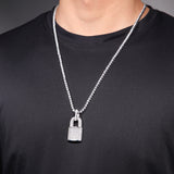 Jewelry Zircon Lock Pendant Necklace Clavicle Chain Spectrum Jesus Pieces