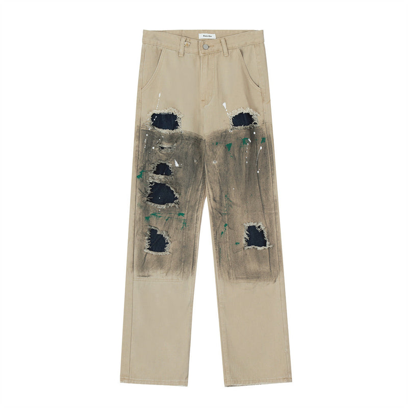 Men Jeans Hole & Patch Casual Hip Hop