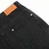 Men Jeans Inkjet Zipper Decorations Loose