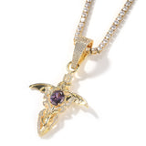 Jewelry Devil's Sword Wings Cross Pendant Copper Zircon Armament St. Valentine's Royalty