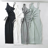 Women Dresses Stretch Slim Suspenders Dress