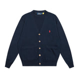 Embroidered button v-neck cardigan