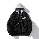 Mens Vintage Jackets Spring Baseball Suit Flight Suit Hooded Embroidered Jacket
