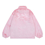 Men Cotton Mixed Jacket Coat Embroidered Lamb Coat Men's Winter Collar Drawstring Loose Cotton Coat Jacket
