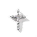 Jewelry Sterling Silver Zircon Full Diamond Cross Necklace Crosses Spectrum Royalty